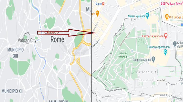 Vatican City Map - Smallest Country in the world