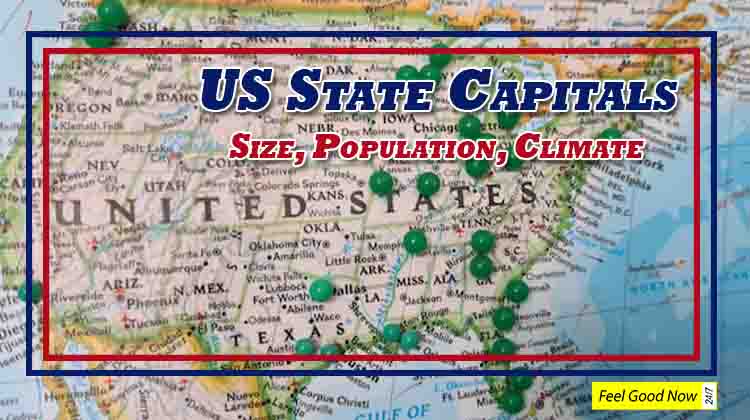 50 US State Capitals With Population, Size and Avg. Temperatures